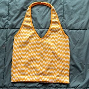 Orange and White Crop Top 🧡